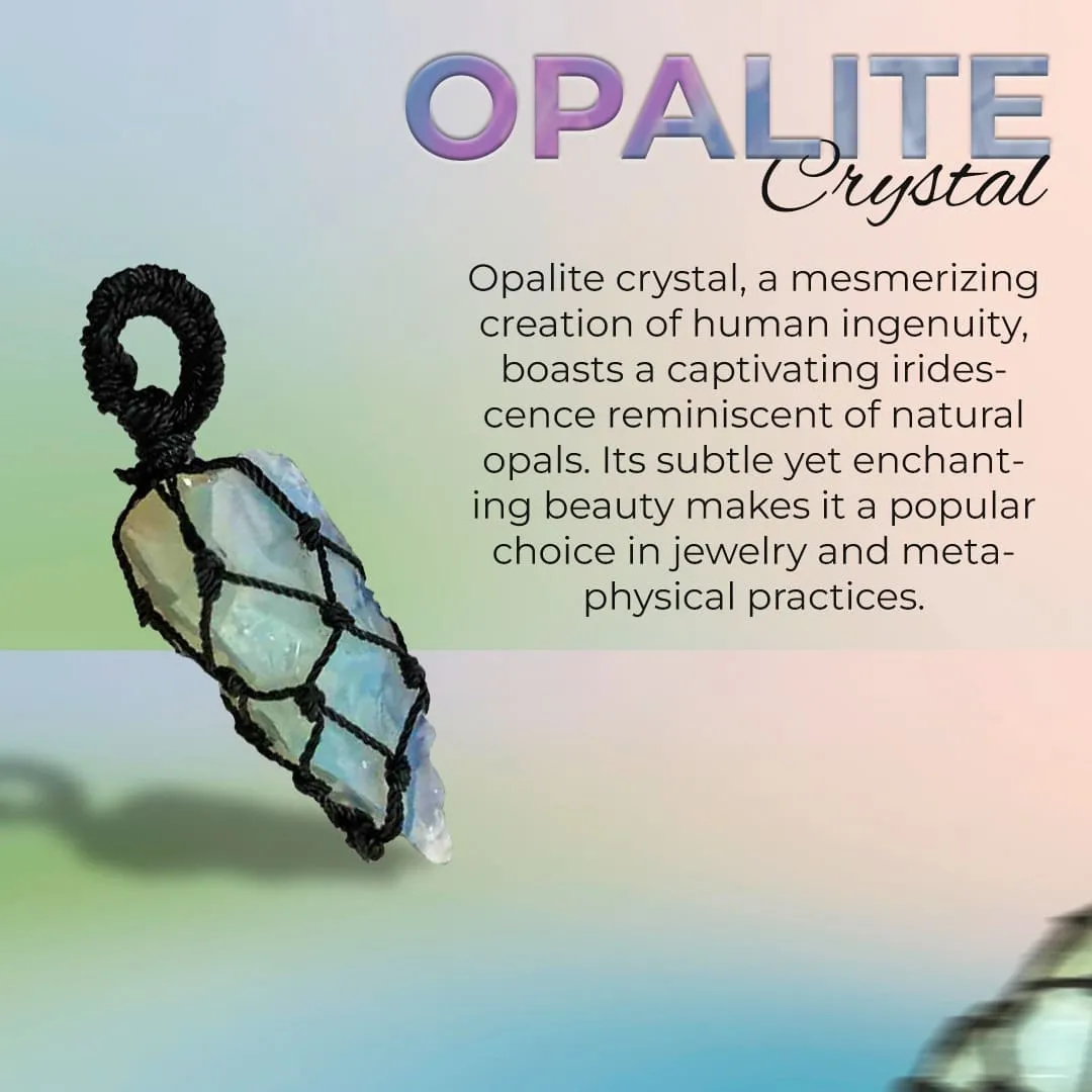 Anxiety Free Combo (Opalite Mesh Weave Crystal Pendant   Howlite Bracelet)