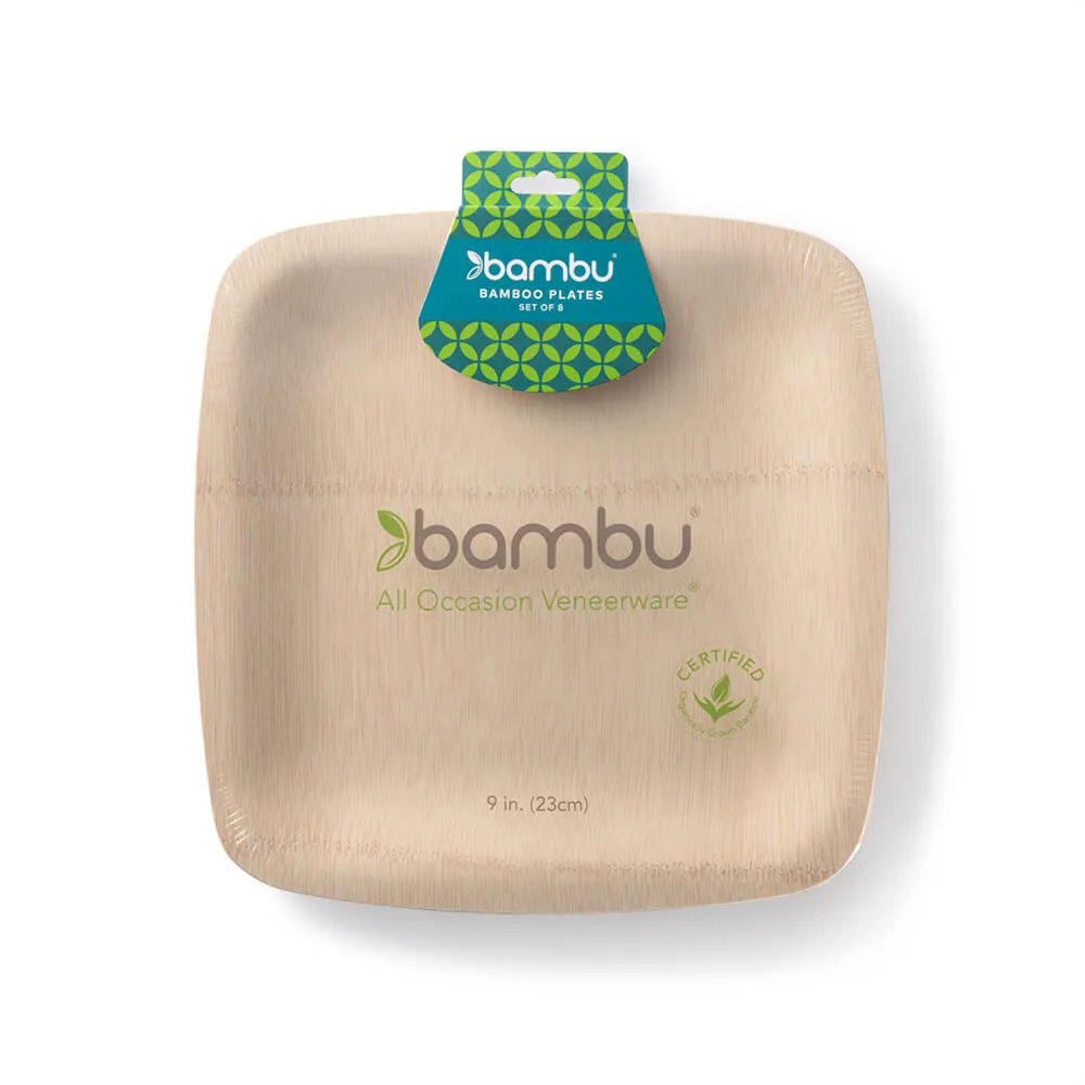 Biodegradable Bamboo Square Plates