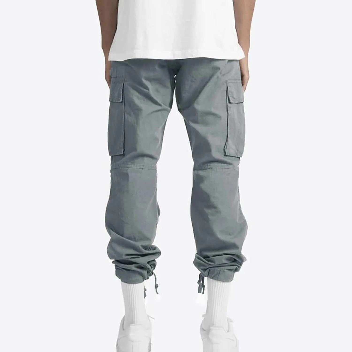 Cargo Work Pants for Men Elastic Waist Hiking Pants Plus Size Athletic Joggers with Multi Pockets Outdoor Tactical Pant