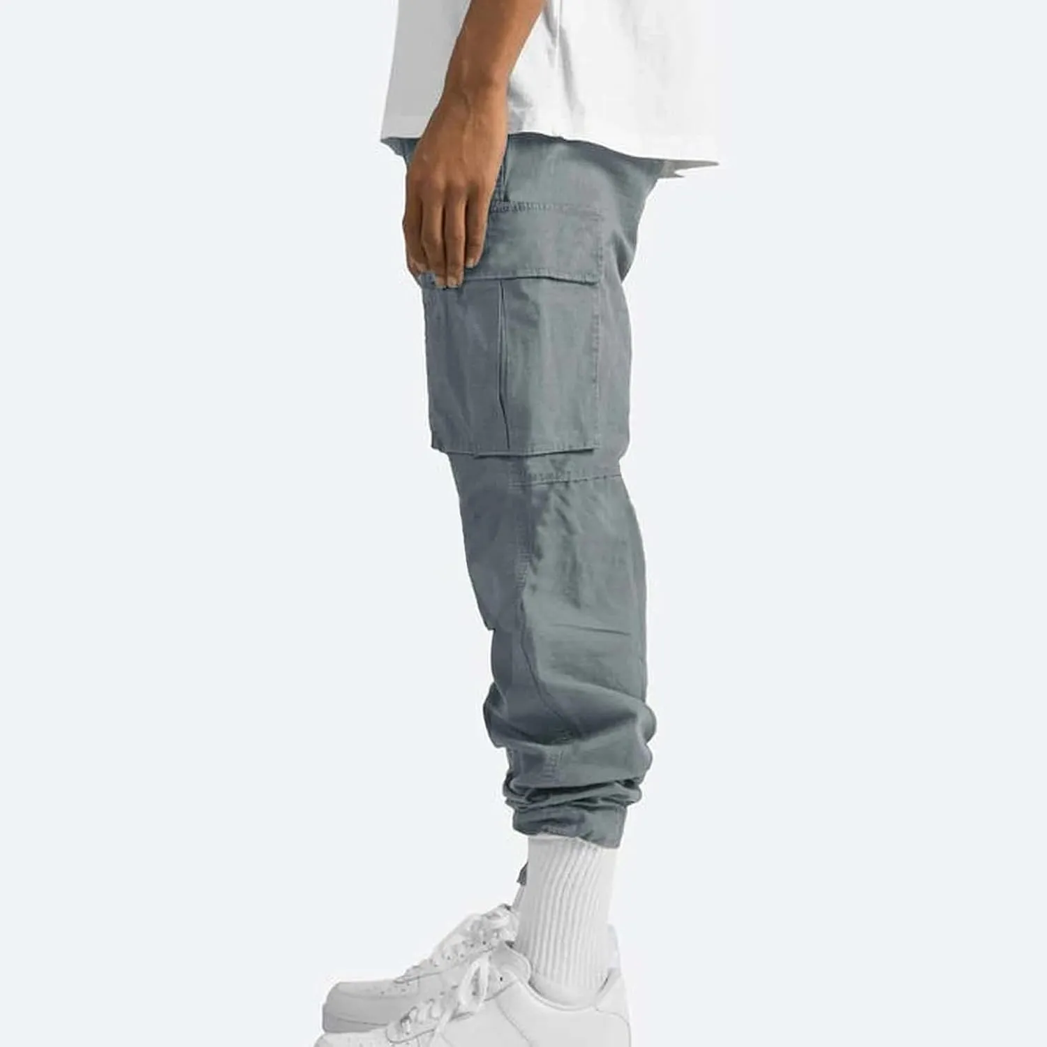 Cargo Work Pants for Men Elastic Waist Hiking Pants Plus Size Athletic Joggers with Multi Pockets Outdoor Tactical Pant