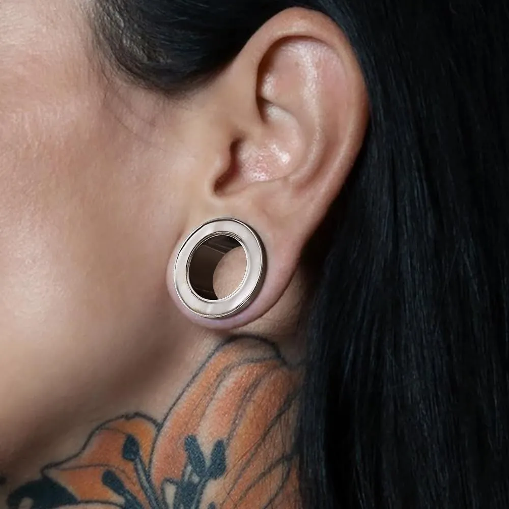 DOEARKO 2 Pairs Conch Shell Ear Gauges Tunnels and Plugs 316L Stainless Steel Hypoallergenic Earrings Ears Expander Body Jewelry