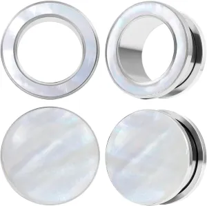 DOEARKO 2 Pairs Conch Shell Ear Gauges Tunnels and Plugs 316L Stainless Steel Hypoallergenic Earrings Ears Expander Body Jewelry