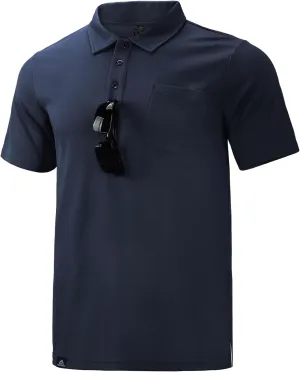Haimont Men's Polo Shirts with Pocket Short Sleeve Quick Dry Moisture Wicking Golf Shirts Business Casual Work Polos