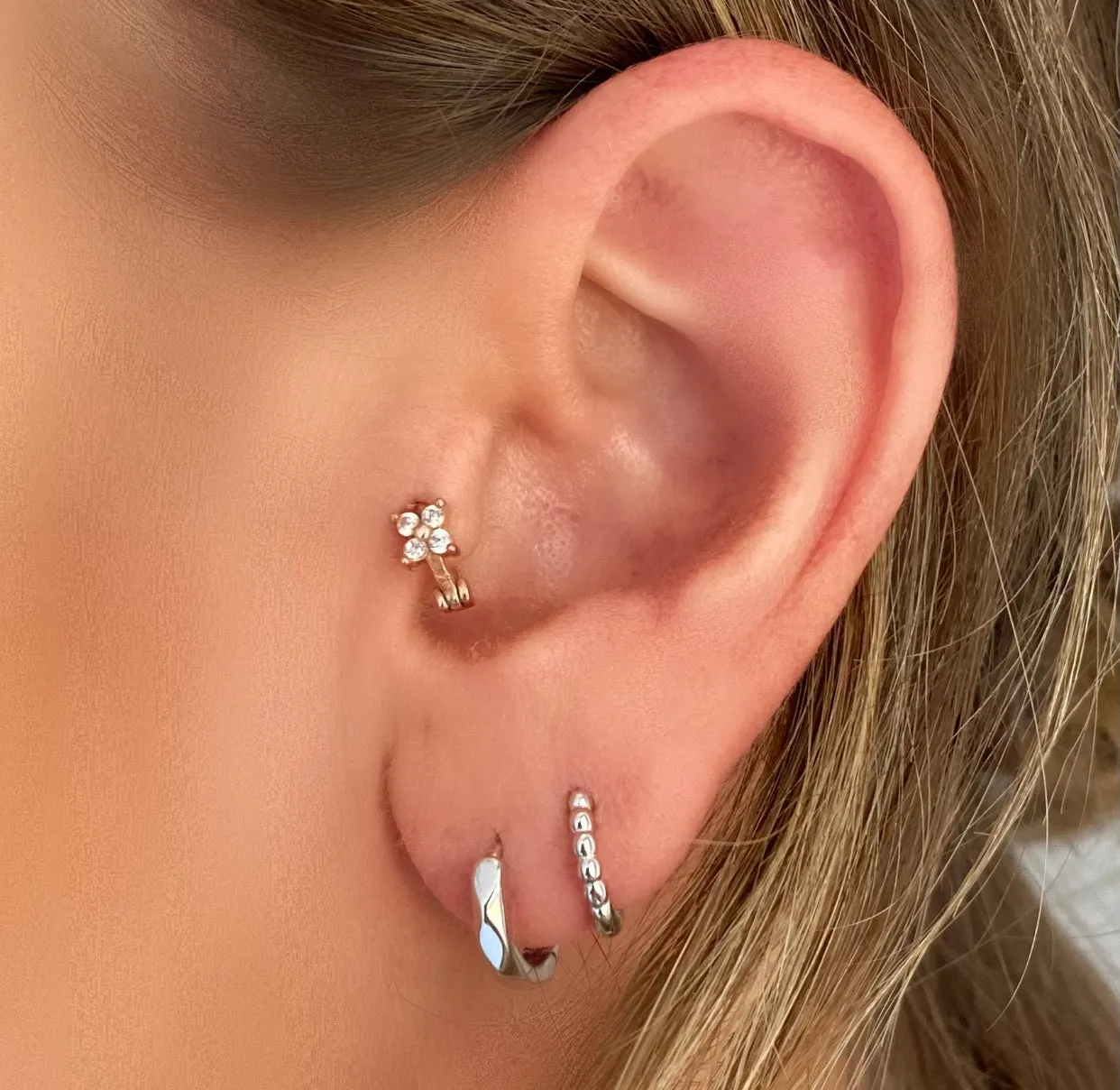 Isla Silver Huggie Earrings