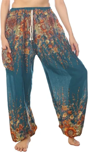 LOFBAZ Harem Pants for Women S-4XL Plus Yoga Boho Hippie Beach Travel Lounge PJs