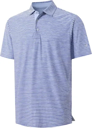 M MAELREG Golf Polo Shirts for Men Short Sleeve Dry Fit Striped Performance Moisture Wicking Collared Casual Mens Golf Shirt