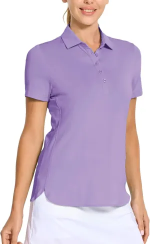 M MAELREG Womens Golf Shirt Short Sleeve 5 Buttons Quick Dry Casual Solid Moisture Wicking Tennis Polo Shirts for Women