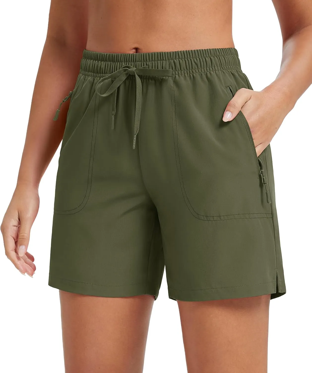 MAGCOMSEN Women's 5" Hiking Shorts UPF 50  Quick Dry Lightweight Athletic Running Golf Summer Casual Shorts with Pockets