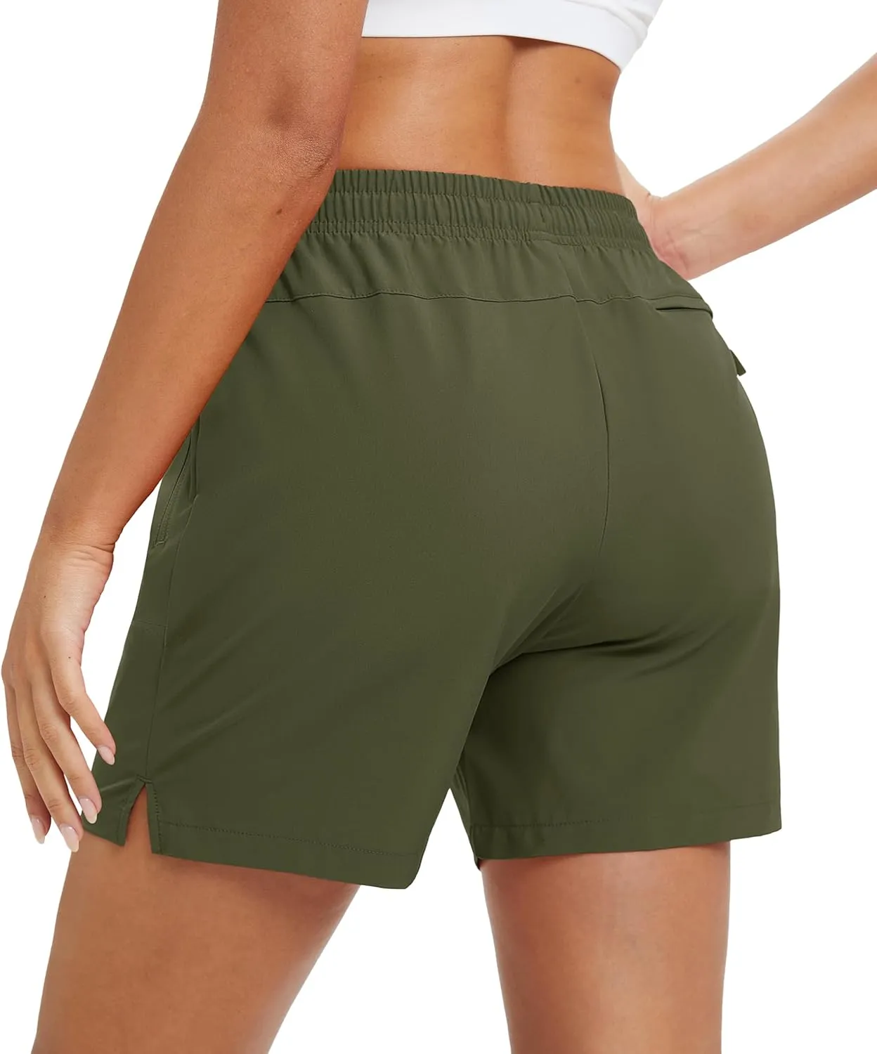 MAGCOMSEN Women's 5" Hiking Shorts UPF 50  Quick Dry Lightweight Athletic Running Golf Summer Casual Shorts with Pockets