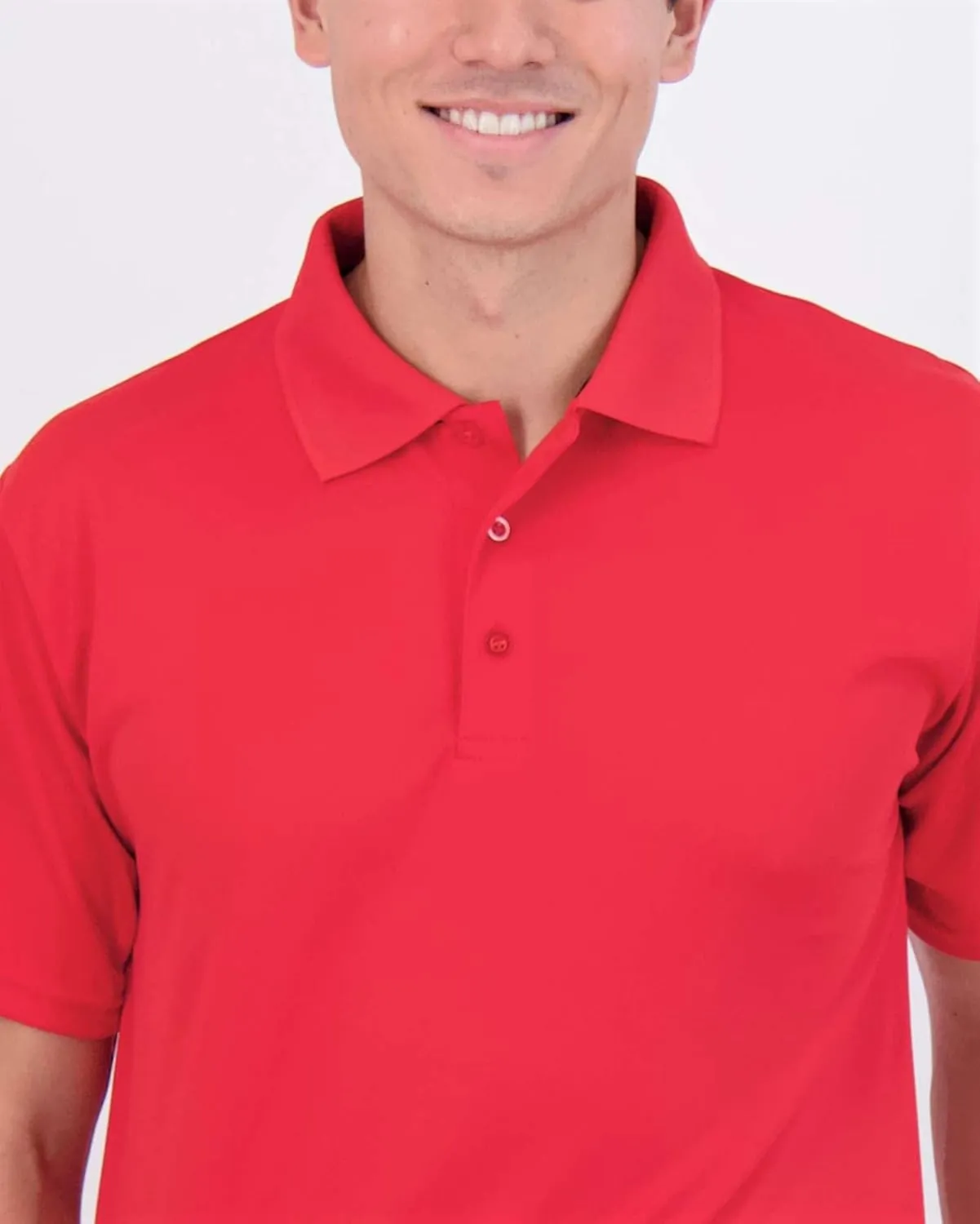 Real Essentials 3 Pack: Men's Quick-Dry Short Sleeve Athletic Performance Polo Shirt (Available in Big & Tall)