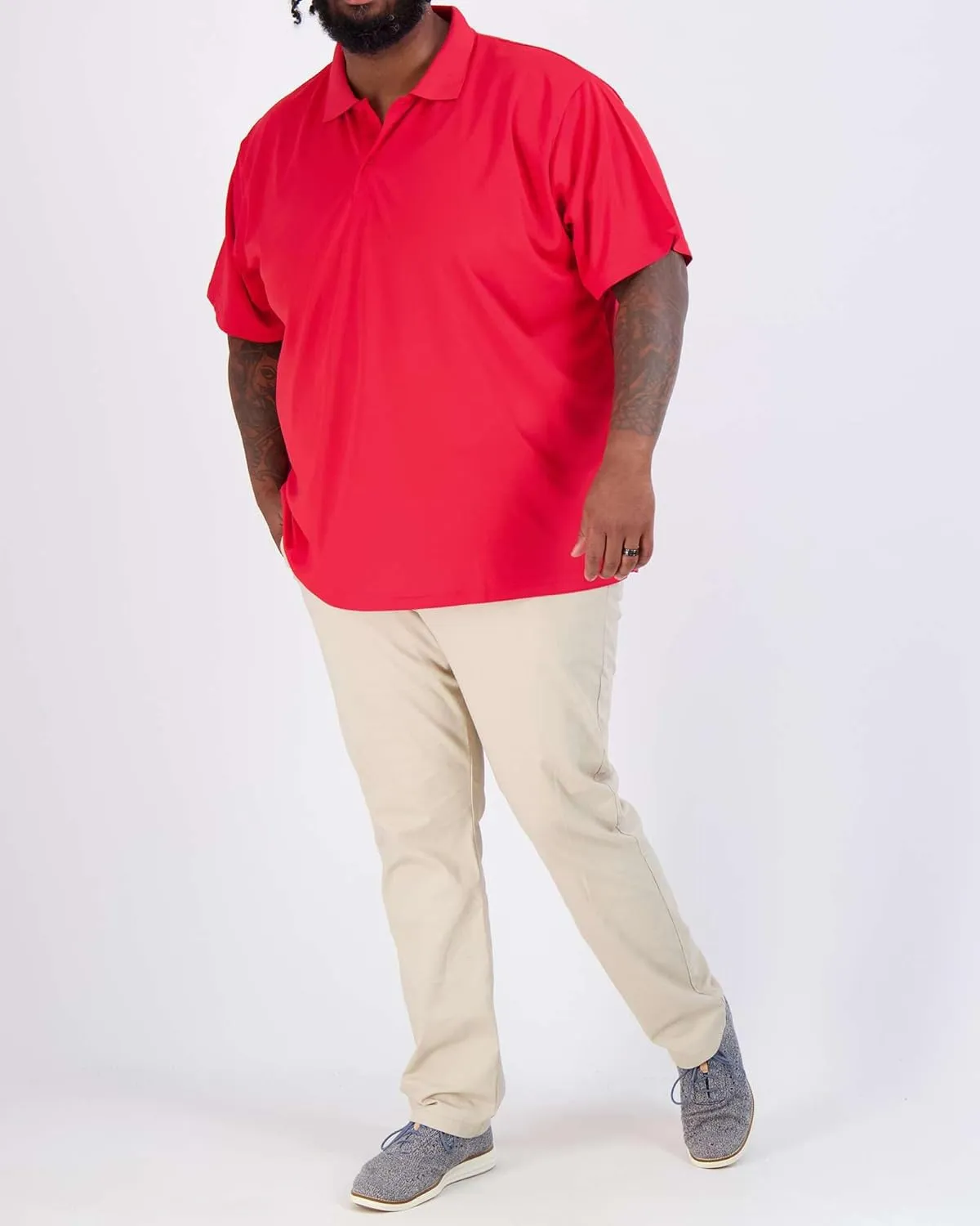 Real Essentials 3 Pack: Men's Quick-Dry Short Sleeve Athletic Performance Polo Shirt (Available in Big & Tall)