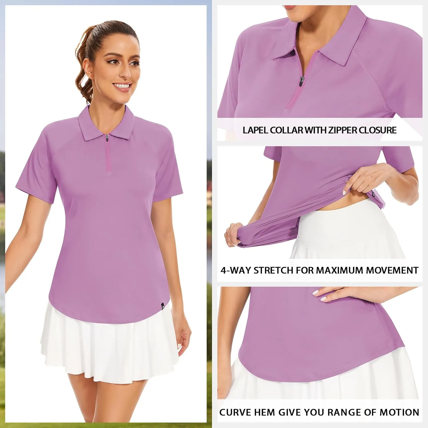 Soneven Women's Sleeveless Golf Shirts Ribbed Golf Tanks Tops UPF50  Athletic Racerback Polo Shirts Tennis Tops