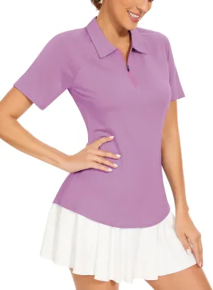 Soneven Women's Sleeveless Golf Shirts Ribbed Golf Tanks Tops UPF50  Athletic Racerback Polo Shirts Tennis Tops