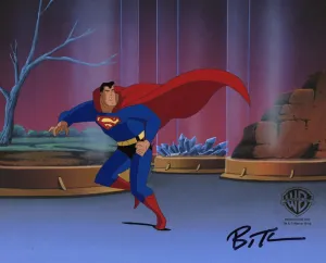 Superman The Animated Series Original Production Cel signed by Bruce Timm: Superman