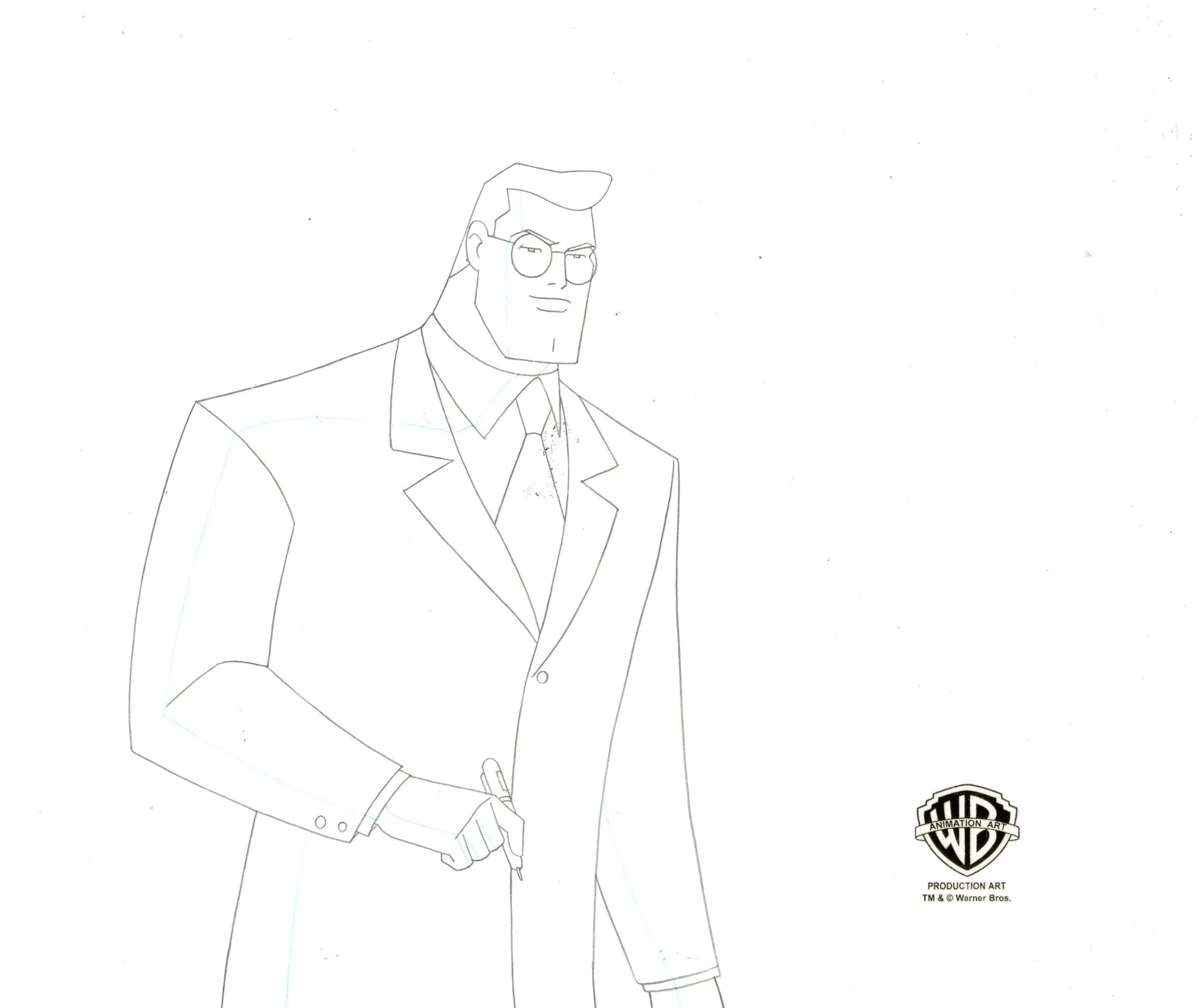Superman the Animated Series Original Production Cel with Matching Drawing: Clark Kent, Jimmy, Volcana