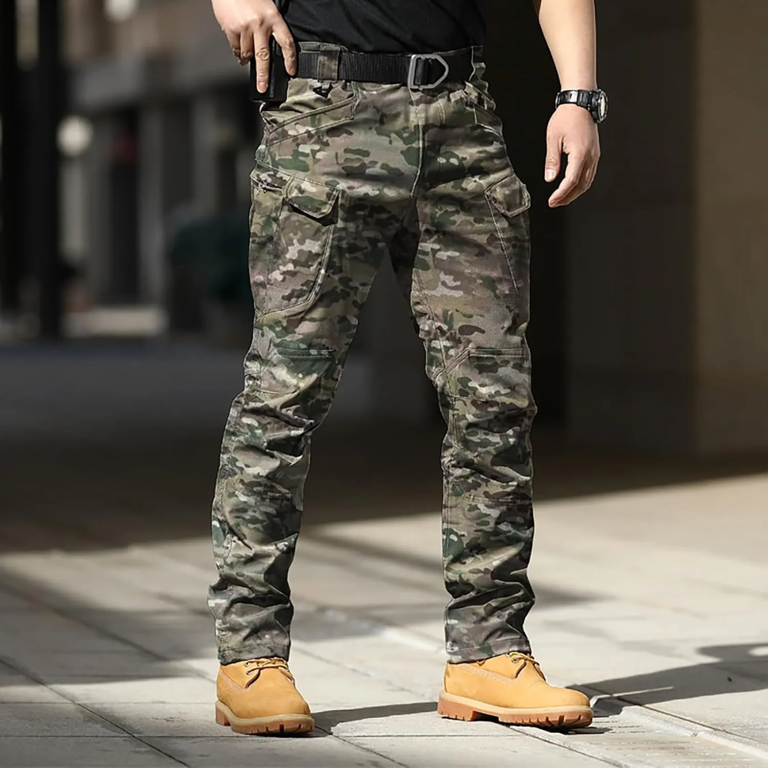 Tactical Pants for Men Lightweight Stretch Hiking Cargo Pants Outdoor Waterproof Ripstop Pant with Multi Pockets