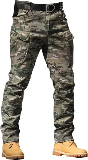 Tactical Pants for Men Lightweight Stretch Hiking Cargo Pants Outdoor Waterproof Ripstop Pant with Multi Pockets