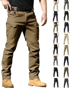Tactical Pants for Men Lightweight Stretch Hiking Cargo Pants Outdoor Waterproof Ripstop Pant with Multi Pockets