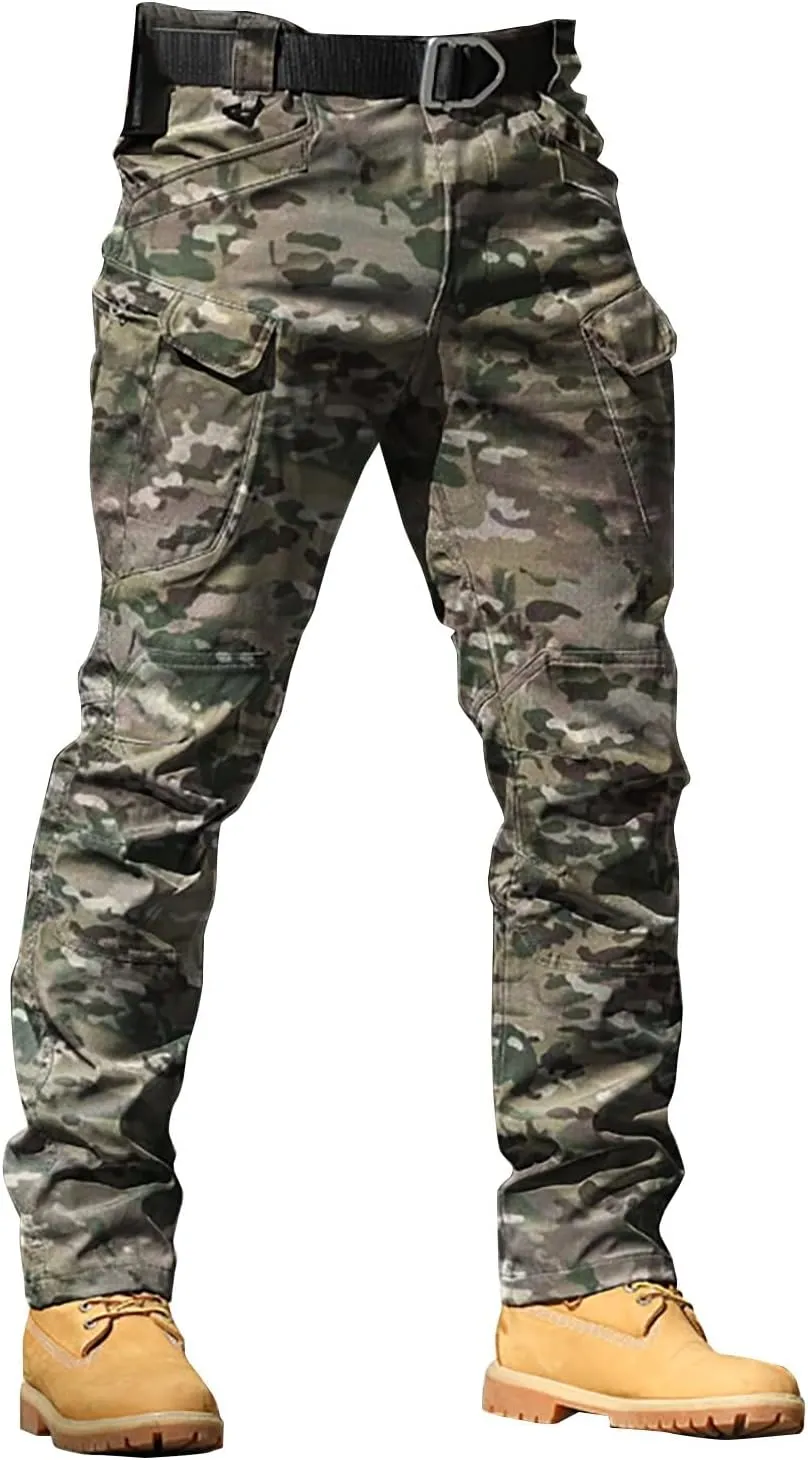 Tactical Pants for Men Lightweight Stretch Hiking Cargo Pants Outdoor Waterproof Ripstop Pant with Multi Pockets