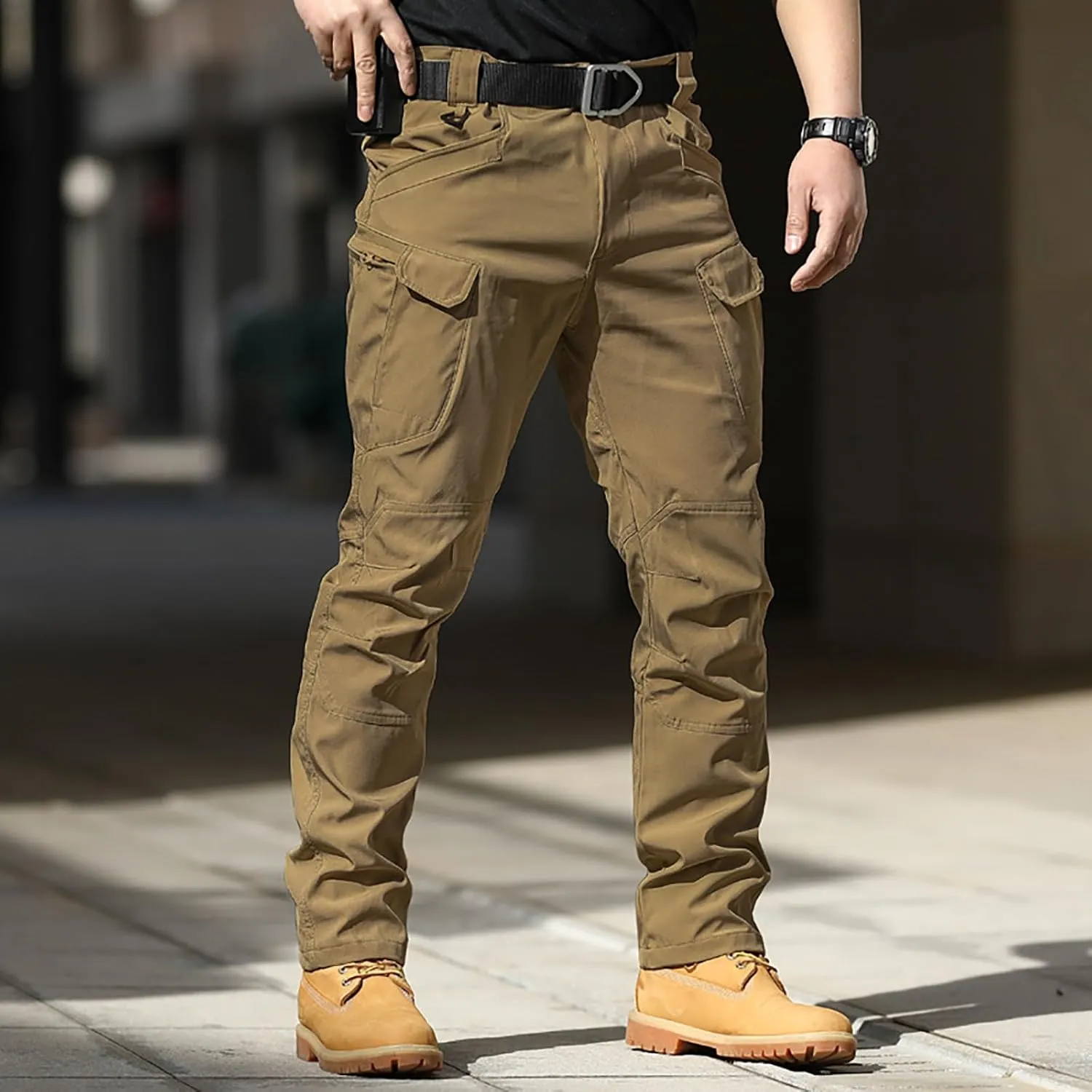Tactical Pants for Men Lightweight Stretch Hiking Cargo Pants Outdoor Waterproof Ripstop Pant with Multi Pockets