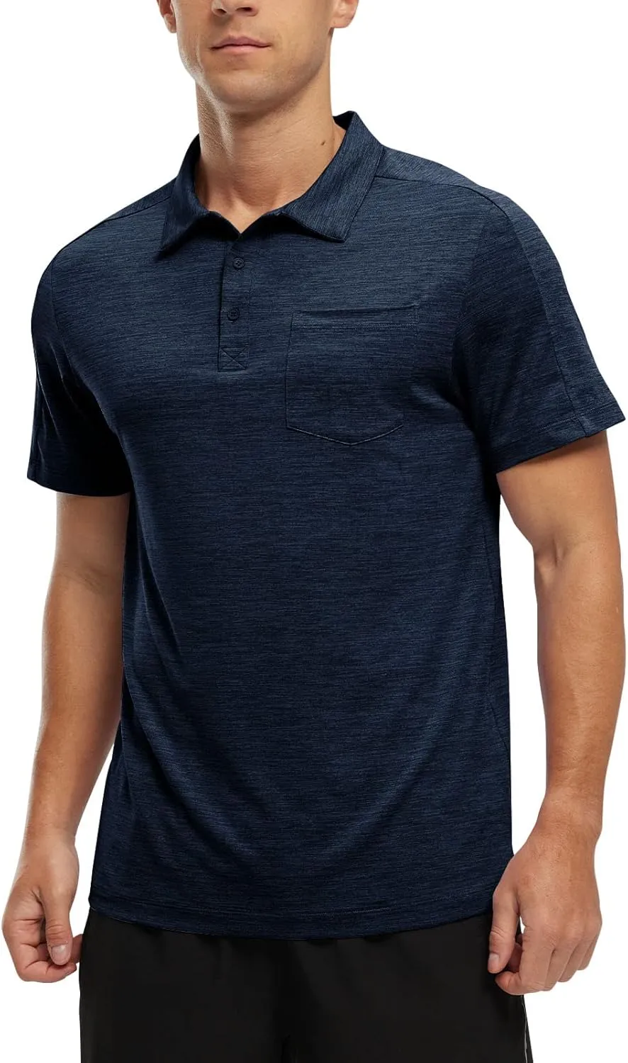 TBMPOY Men's Polo Shirts Short Sleeves with Pocket Lightweight Quick Dry Outdoor Casual Work Golf Sports Shirt