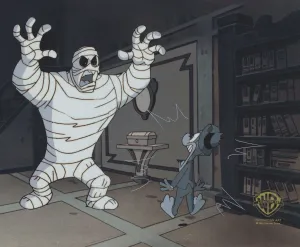 Tiny Toons Original Production Cel: Plucky Duck and Mummy