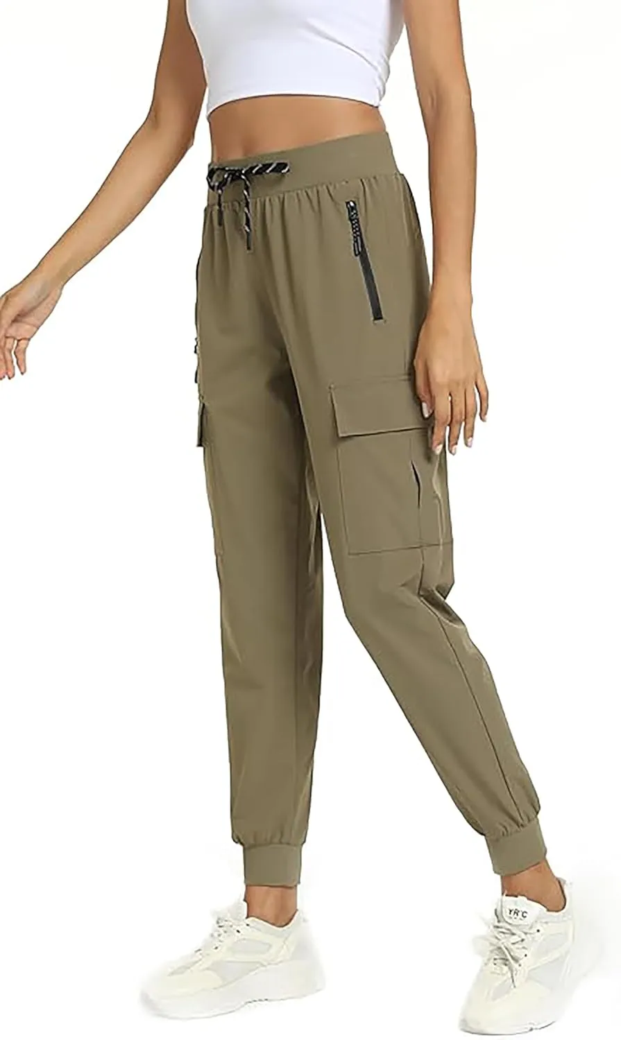 Womens Cargo Pants with Pockets-Lightweight Quick Dry Water Resistant Hiking Pants for Travel Casual Athletic and Outdoor