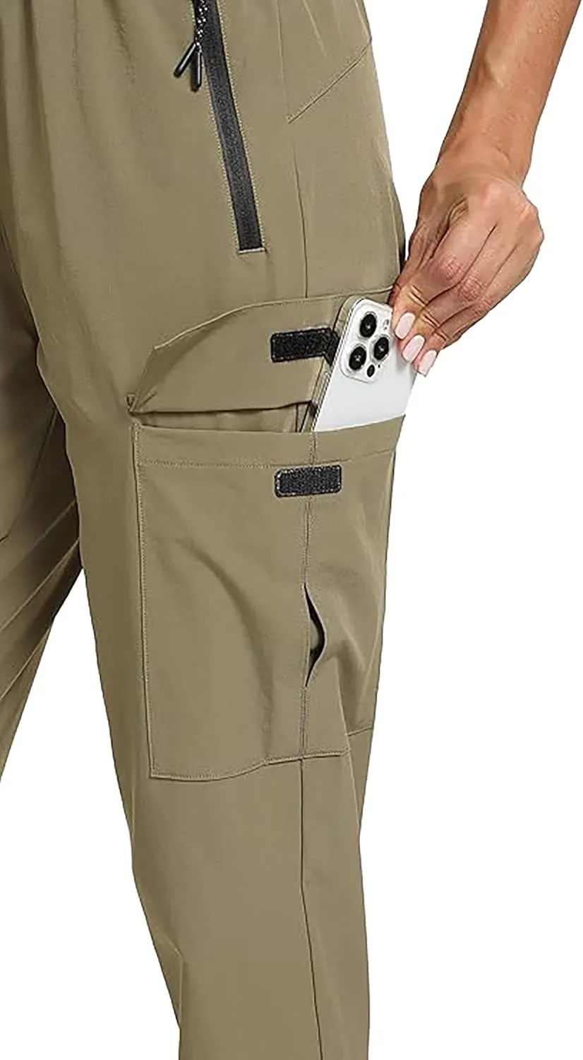 Womens Cargo Pants with Pockets-Lightweight Quick Dry Water Resistant Hiking Pants for Travel Casual Athletic and Outdoor