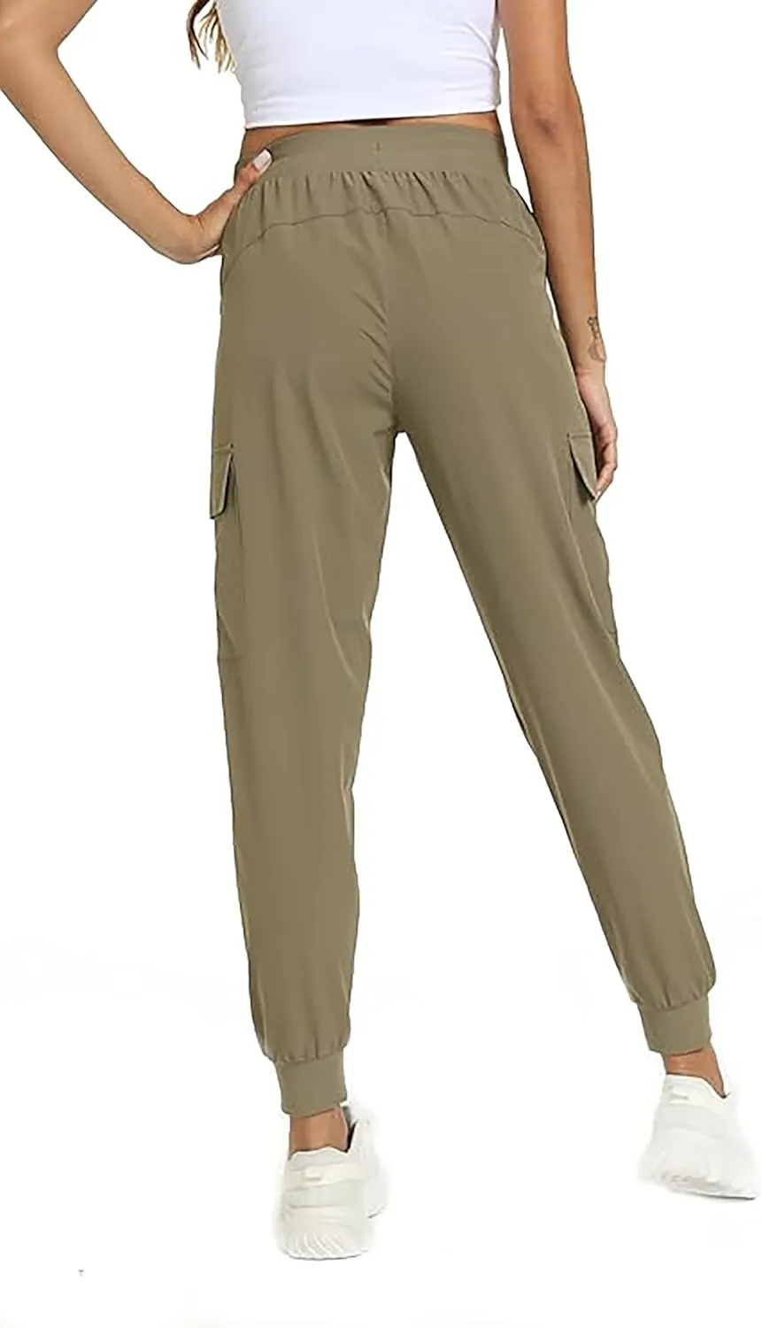 Womens Cargo Pants with Pockets-Lightweight Quick Dry Water Resistant Hiking Pants for Travel Casual Athletic and Outdoor